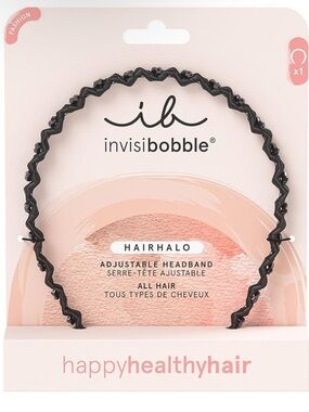 invisibobble HairHalo Adjustable Slim Headband True Dark Sparkle Black